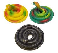 Amasawa 3 Pezzi Serpenti di Gomma Realistici,Falso Serpente,Serpente Giocattolo,Puntelli da Giardino per spaventare Gli Uccelli,Scherzi, Festa di Halloween