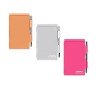 amassan Metal Small Notebook, Mini Notepad, Small Pocket Notepad Aluminum Note Case with Mini Metal Pen and 60-Page Sheets - Memo Books Note Pads (Orange, Silver, Magenta)