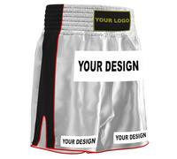 Amata Boxe Personalizzato Muay Thai Pantaloncini Personalizzati Kickboxing Gear Uomini Donne Bambini Adulto Ragazza Ragazzo, Bianco/nero, L