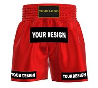 Amata Boxe Style 1 Pantaloncini personalizzati Muay Thai Abbigliamento Combattimento Abbigliamento MMA Gear Kick Outfit Uomo Donna Bambini Adulto Ragazzo Ragazza, Rosso, L