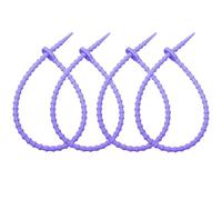 AMateschitz 20 cravatte in silicone da 15 cm, con clip in silicone, riutilizzabili, per la casa, per la torsione, per il pane, riutilizzabili, viola, 20 pezzi