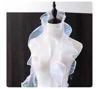 AMateschitz Bordo in pizzo con volant, larghezza 12 cm, in organza, plissettato, con gradiente, in tulle, con volant, nastro in chiffon colorato, per abito da sposa, colore bianco # 2 20 metri