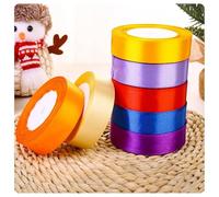 AMateschitz Nastro di raso 7 colori 154 m x 25 mm, nastro decorativo colorato, nastro decorativo per matrimonio, per fai da te, confezioni regalo, colorato, #2