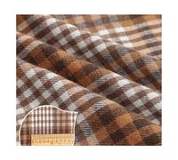 AMateschitz Tessuto di cotone a quadretti, in 100% cotone, motivo a quadri, per Natale, plaid, patchwork, quadrato, al metro, per cucito, fai da te, curry, bianco, 1 m x 150 cm