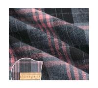 AMateschitz Tessuto di cotone a quadretti, in 100% cotone, motivo a quadri, per Natale, plaid, patchwork, quadrato, per cucito, fai da te, colore nero, rosa, 1 m x 150 cm