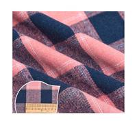 AMateschitz Tessuto di cotone a quadretti, in 100% cotone, motivo a quadri, per Natale, plaid, patchwork, quadrato, per cucito, fai da te, blu, rosa, 1 m x 150 cm