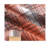 AMateschitz Tessuto di cotone a quadretti, in 100% cotone, motivo a quadri, per Natale, plaid, patchwork, quadrato, per cucito, fai da te, rosso, marrone, 1 m x 150 cm