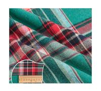 AMateschitz Tessuto di cotone a quadri, in 100% cotone, motivo a quadri, per Natale, plaid, patchwork, quadrato, al metro, per cucito, trapunta fai da te, rosso, verde, 1 m x 150 cm
