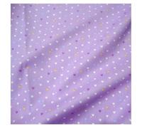 AMateschitz Tessuto di cotone al metro, per cucire, in puro cotone, con motivo a cuore, vintage, floreale, patchwork, per vestiti, cucito, trapunta, cuore, viola, 1 m x 1,6 m
