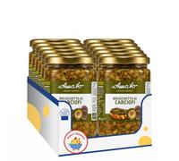Amato Bruschetta ai Carciofi 156 ml, Patè di Carciofi Spalmabile, Crema ai Carciofi per Bruschette, Crostini e Antipasti, Vaso di Vetro, Confezione Multipla da 4/8/12 Pezzi (12 PEZZI)