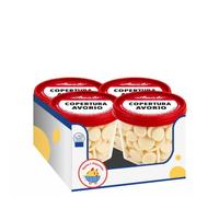 Amato Copertura Avorio 80 g, Gocce di Copertura al Gusto Cioccolato Bianco per Dolci, Torte, Biscotti e Dessert, Vasetto Richiudibile, Confezione Multipla 4/8/12 Pezzi (4 PEZZI)