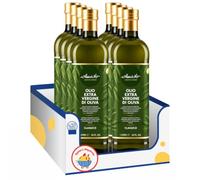 Amato Olio Extra Vergine di Oliva Classico 1 Litro, EVO per Condire e Cucinare, Gusto Equilibrato, Bottiglia in Vetro, Confezione Multipla da 4/8/12 Pezzi (4 PEZZI)