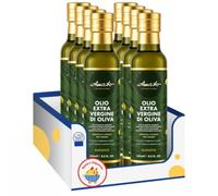 Amato Olio Extra Vergine di Oliva Classico 250 ml, EVO Italiano per Condire e Cucinare, Gusto Equilibrato, Bottiglia in Vetro, Confezione Multipla da 4/8/12 Pezzi (12 PEZZI)