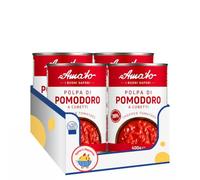 Amato Polpa di Pomodoro a Cubetti 400 g Easy Open, Pomodori Italiani a Cubetti, Ideale per Pizza, Pasta e Sughi, Latta, Confezione Multipla da 4/8/12 Pezzi (4 PEZZI)