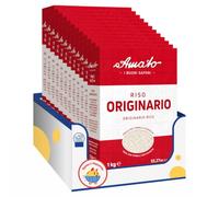 Amato Riso Originario 1 kg, Ideale per Minestre, Arancini e Dolci Tradizionali, Astuccio, Confezione Multipla da 4/8/12 Pezzi (12 PEZZI)
