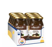 Amato Salsa Tartufata 500 g, Salsa al Tartufo Pronta, Ideale per Pasta, Bruschette, Carne e Crostini, Vaso di Vetro, Confezione Multipla da 4/8/12 Pezzi (12 PEZZI)