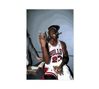 AMATWI Poster 44 stelle del basket Michael Jordan su tela, decorazione artistica da parete per soggiorno e camera da letto, senza cornice, 30 x 45 cm