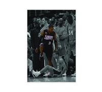 AMATWI Poster su tela con stella del basket Allen Iverson, stella dello sport, 7, decorazione artistica da parete per soggiorno e camera da letto, senza cornice, 30 x 45 cm