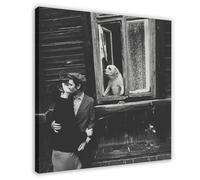 AMATWI Poster su tela di Robert Doisneau, decorazione per camera da letto, stile sportivo, per ufficio, camera da letto, regalo, con cornice, 40 x 40 cm