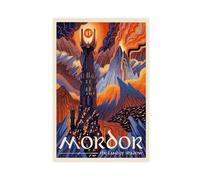 AMATWI Poster su tela vintage del film Lo Hobbit di Mordor Il Signore degli Anelli, decorazione per camera da letto, per ufficio, camera da letto, regalo, senza cornice, 30 x 45 cm