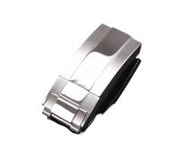 AMAUPCKCA 16 * 9mm Chiusura a Scorrimento in Acciaio Inossidabile for Orologio Rolex Submariner GMT Yacht-Master Fibbia con Pulsante di trazione di Regolazione fine(Bright Silver)