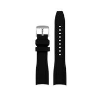 AMAUPCKCA Cinturino for Orologio in Gomma siliconica con estremità Curva for Rolex Water Ghost for Seiko for Citizen for Tissot 20mm 22mm Cinturino Universale(Black SK,24mm)