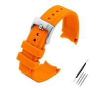 AMAUPCKCA Cinturino for Orologio in Gomma siliconica con estremità Curva for Water Ghost for Citizen for Tissot for Seiko 20MM 22MM Cinturino Sportivo da Uomo Cintura Universale(Orange,20mm)