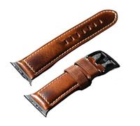 AMAUPCKCA Cinturino in pelle di vacchetta di primo strato fatto a mano, adatto for iWatch for Apple Watch 49MM 46MM 45MM, marrone Ultra2 S9 S10 da uomo spesso(Brack buckle,49MM)