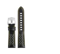 AMAUPCKCA Cinturino in Pelle di Vitello 21mm for Omega Super Moon Dark Side Apollo 8 Serie da Uomo 311.92 Cinturino for Orologio 311.92.44 Bracciale(Yellow Line SK)