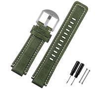 AMAUPCKCA Cinturino in Tela Stile for Timex T2N721 TW2T76300 76500 Cinturino con interfaccia Convessa 24 * 16mm Bracciale da Polso Nero Verde Militare(Military Green Steel)