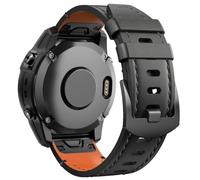 AMAUPCKCA Cinturino in Vera Pelle for Garmin Tactix 7 PRO/Fenix 6X PRO Fascia Rapida for Cinturino Fenix 5/6/7/Instinct(Black,26mm)