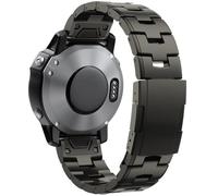 AMAUPCKCA for Garmin 22mm 26mm Quick Fit Cinturino in Metallo Titanio Cinturino for Fenix 7X 7 6X PRO 5X Plus/Instinct/Epix Cinturino da Polso(Gun Color,22mm)
