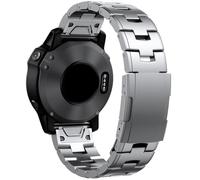 AMAUPCKCA for Garmin 22mm 26mm Quick Fit Cinturino in Metallo Titanio Cinturino for Fenix 7X 7 6X PRO 5X Plus/Instinct/Epix Cinturino da Polso(Silvery,26mm)