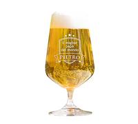 AMAVEL Bicchiere da Birra Chiara con Incisione, Miglior papà del Mondo Personalizzabile con Nome, Calice a Tulipano in Vetro, Accessori Decorativi Cucina, Degustazione