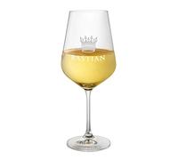 AMAVEL Calice da Vino in Vetro con Incisione Personalizzata con Nome, Motivo Corona Re, Bicchieri da Collezione. Accessori Decorativi Casa
