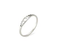 Amaxer Anello da donna con fasi lunari, in acciaio inox, con luna crescente, lunare, fasi lunari, amuleto, gioiello per ragazze (argento, 10)
