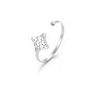 Amaxer Anello da donna con nodo da stregoneria, in acciaio inossidabile, con nodo celtico, amuleto con strass e strass scavati aperti, regolabile, gioiello regalo per donne e ragazze, Acciaio