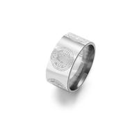 Amaxer Anello di San Benedetto da Norcia per uomo Anello con croce romana cattolica di San Benedetto per esorcismo e protezione religiosa per uomo e donna (Argento, 19mm)