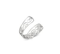 Amaxer Anello in acciaio inossidabile a forma di cuore celtico con filigrana Anello aperto regolabile e casual per le donne (Fiore in filigrana, Argento)