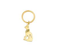 Amaxer Bastet Gatto Egiziano Dea Portachiavi Antico Bastet Statua Acciaio Inox Gioielli Ciondolo Catena Portachiavi (Oro)