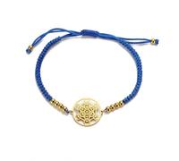 Amaxer Boho Metatrons Cube Bracciale intrecciato da donna Geometria sacra Metatron Protezione Dichiarazione Protezione Svuotato Perline regolabili Ciondolo (Oro blu)