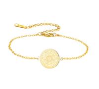 Amaxer Bracciale con sigillo dei sette arcangeli per donna Tetragrammaton Arcangeli Protezione Protettore religioso Ciondolo in acciaio inossidabile Bracciale con charm (Oro)