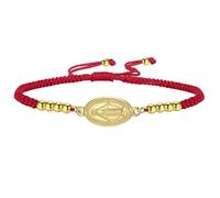 Amaxer Braccialetto in corda intrecciata con la Vergine Maria, da donna, con medaglia miracolosa, gioielli religiosi cattolici, in acciaio inox, regolabile, intrecciato, Misura unica, Acciaio