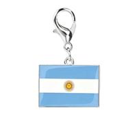 Amaxer Ciondolo smaltato a forma di bandiera nazionale per donne e uomini, souvenir per viaggi nel mondo, gioielli in acciaio inossidabile, regolabile, per braccialetti fai da te, One Size, Acciaio