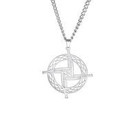 Amaxer Collana con ciondolo a forma di croce di Santa Brigida da donna, simbolo di protezione celtica irlandese, L60, Acciaio inossidabile, Nessuna pietra preziosa