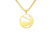 Amaxer Collana da uomo alla moda con ciondolo a forma di pallone da calcio, palla da calcio, baseball, in acciaio inox, per amanti dello sport, fitness, hip hop, L50, Acciaio inossidabile, Nessuna