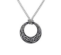 Amaxer Collana da uomo con nodo celtico vichingo vintage irlandese con ciondolo a forma di nodo, L50, Acciaio inossidabile, Nessuna pietra preziosa