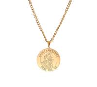 Amaxer Collana Saint per uomo in acciaio inossidabile Medaglia protettrice religiosa Gioielli religiosi Regali Ciondoli Collane per donna e uomo (San Lorenzo, Oro)