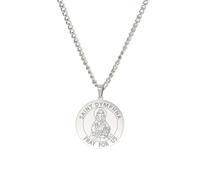 Amaxer Collana Saint per uomo in acciaio inossidabile Medaglia protettrice religiosa Gioielli religiosi Regali Ciondoli Collane per donna e uomo (Santa Dinfna, Argento)