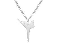 Amaxer Collana sportiva Kung Fu per arti marziali, bodybuilder, fitness, atletica, collana per gli amanti dello sport, L50, Acciaio inossidabile